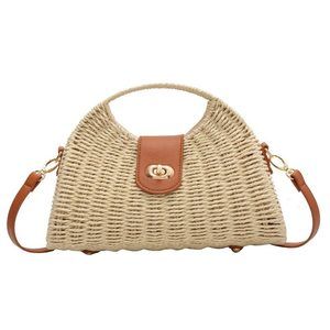 Straw Tote Bag Mini Crossbody Bag Chic Tote Purses Retro Satchel :>